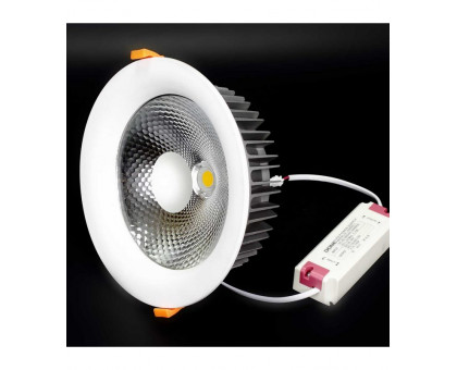 Круглый встраиваемый (LED) светильник даунлайт 225мм AR46 30Вт 3000K IP40 (55753) Белый
