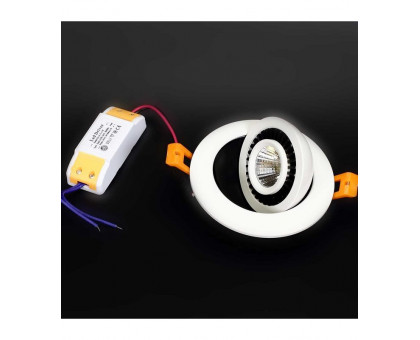 Поворотный круглый встраиваемый (LED) светильник даунлайт 110х45мм B751 7Вт 3000K IP40 (55774) Белый