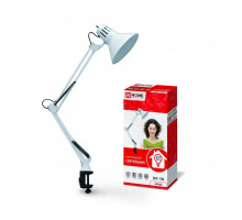 Настольная LED лампа с цоколем Е27 IN HOME СНС 13Б (4690612012728) Белый на струбцине