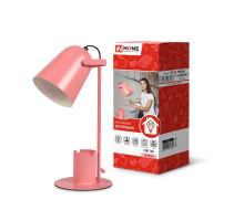 Настольная LED лампа с цоколем Е27 IN HOME СНО 16Р (4690612035895) Розовый с органайзером