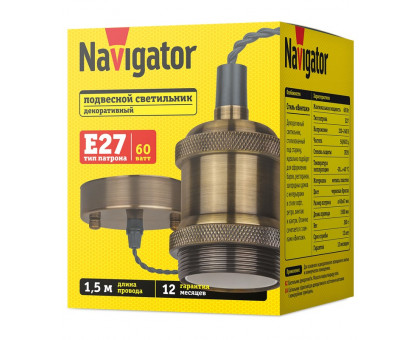 Декоративный подвесной светильник Navigator NIL-SF01-009-E27 под лампу E27 (93162) Черненая бронза