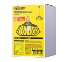 Декоративный подвесной светильник Navigator NLF-P-001-05 под лампу E27 (93303) Черный