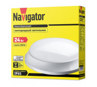 Круглый накладной (LED) светильник ЖКХ ДПБ Navigator NBL-P-24-4K-WH-LED v2 24Вт 4000K IP65 305х84 мм (14159) Белый