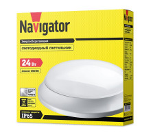 Круглый накладной (LED) светильник ЖКХ ДПБ Navigator NBL-P-24-4K-WH-LED v2 24Вт 4000K IP65 305х84 мм (14159) Белый