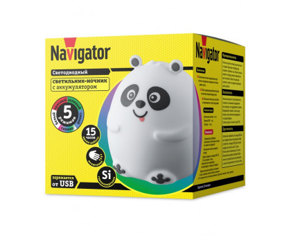 Светодиодный (LED) ночник Navigator NNL-SW08-WH USB Панда (14326) настольный с выключателем