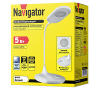 Настольная светодиодная (LED) лампа Navigator NDF-D024-5W-6K-WH-LED 5Вт 6000K Холодный белый свет (61408) Белый