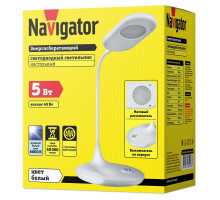 Настольная светодиодная (LED) лампа Navigator NDF-D024-5W-6K-WH-LED 5Вт 6000K Холодный белый свет (61408) Белый