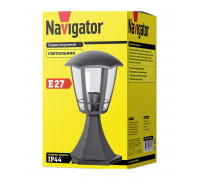 Садово-парковый светильник под лампу с цоколем E27 Navigator NOF-P06-BL-IP44-E27 v2 Шестигранник (61616) Черный