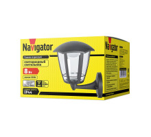 Садово-парковый светодиодный (LED) светильник Navigator NOF-P04-8-4K-BL-IP44-LED 8Вт 4000K Шестигранник (61619) Черный