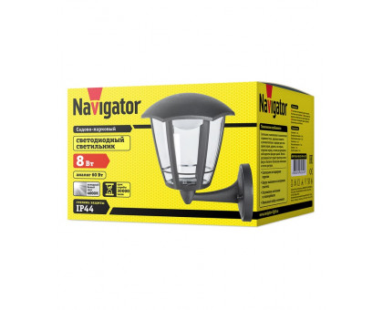 Садово-парковый светодиодный (LED) светильник Navigator NOF-P04-8-4K-BL-IP44-LED 8Вт 4000K Шестигранник (61619) Черный