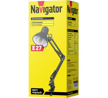 Настольная LED лампа с цоколем Е27 Navigator NDF-C012-60W-BL-E27 (61645) Черный на струбцине