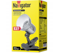 Настольная LED лампа с цоколем Е27 Navigator NDF-C013-60W-S-E27  (61656) Серебро на прищепке