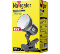 Настольная LED лампа с цоколем Е27 Navigator NDF-C013-60W-BL-E27 (61657) Черный на прищепке