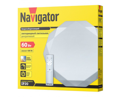 Декоративный светодиодный (LED) светильник Navigator NBL-RC01-60-MK-IP20-LED 3000 - 6500К 511х84 мм (61661) с эффектом звездное небо