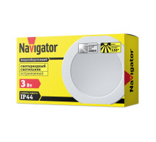 Круглый встраиваемый (LED) светильник даунлайт 40х25 Navigator NDL-RP4-3W-840-WH-LED 3Вт 4000К IP44 (71273) Белый