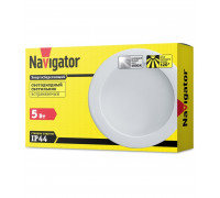 Круглый встраиваемый (LED) светильник даунлайт 70х25 Navigator NDL-RP4-5W-840-WH-LED 5Вт 4000К IP44 (71274) Белый