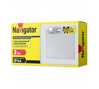 Квадратный встраиваемый (LED) светильник даунлайт 40х40х25 Navigator NDL-SP4-3W-840-WH-LED 3Вт 4000К IP44 (71275) Белый