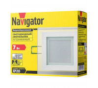 Квадратный встраиваемый (LED) светильник даунлайт 100х100х41 Navigator NDL-SP3-7W-840-WH-LED 7Вт 4000К IP20 (71285) Белый