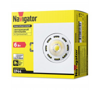 Поворотный Квадратный встраиваемый (LED) светильник даунлайт 95х95х50 Navigator NDL-PS2-6W-840-WH-LED 6Вт 4000К IP44 (71389) Белый