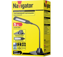 Настольная светодиодная (LED) лампа Navigator NDF-D007-5W-5K-BL-LED 5Вт 5000K Холодный белый свет (71565) Чёрный