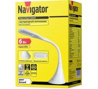 Диммируемая настольная светодиодная (LED) лампа Navigator NDF-D011-6W-4K-WH-LED 6Вт 4000K Дневной белый свет (71570) Белый