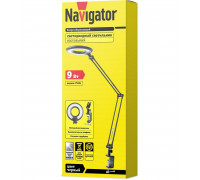 Настольная светодиодная (LED) лампа Navigator NDF-C005-9W-4K-BL-LED 9Вт 4000K Дневной белый свет (71574) Черный на струбцине