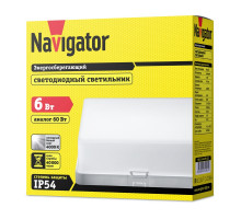 Квадратный накладной (LED) светильник ЖКХ ДПБ Navigator NBL-S1-6-4K-IP54-LED 6Вт 4000K IP54 177х174х60 мм (71581) Белый