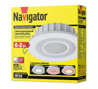 Круглый встраиваемый (LED) светильник даунлайт 120х35 Navigator NDL-RC1-6+2W-R120 6/2Вт 4000/красный IP20 (71813) Белый