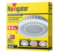 Круглый встраиваемый (LED) светильник даунлайт 180х35 Navigator NDL-RC1-9+3W-R180-WR-LED 9/3Вт 4000/красный IP20 (71814) Белый