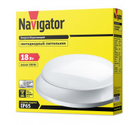 Круглый накладной (LED) светильник ЖКХ ДПБ Navigator NBL-P-18-4K-WH-LED v2 18Вт 4000K IP65 305х84 мм (71920) Белый