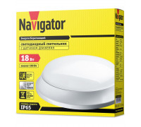 Круглый накладной (LED) светильник ЖКХ ДПБ Navigator NBL-P-18-4K-WH-SNR-LED 18Вт 4000K IP65 305х84 мм (71922) с микроволновым датчиком движения