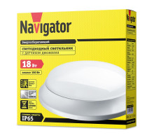 Круглый накладной (LED) светильник ЖКХ ДПБ Navigator NBL-P-18-4K-WH-SNR-LED 18Вт 4000K IP65 305х84 мм (71922) с микроволновым датчиком движения