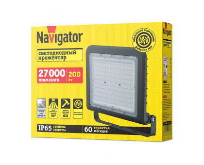 Светодиодный (LED) прожектор Navigator 80 677 NFL-02-200-4K-BL-LED 200 Вт Холодный белый свет