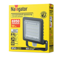 Светодиодный (LED) прожектор Navigator 80 679 NFL-03-50-4K-BL-LED 50 Вт Холодный белый свет с датчиком движения