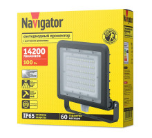 Светодиодный (LED) прожектор Navigator 80 681 NFL-03-100-4K-BL-LED 100 Вт Холодный белый свет с датчиком движения