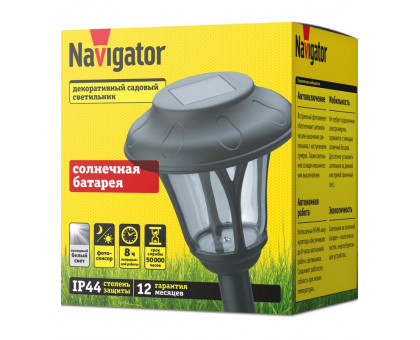 Грунтовый светодиодный (LED) светильник на солнечной батарее Navigator NSL-13 Дневной белый свет (93220) На колышке