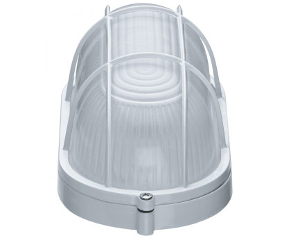 Овальный накладной светильник ЖКХ (НПП) под лампу Е27 Navigator NBL-O2-60-E27/WH IP54 195х105х85 мм (94801) С решеткой