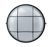 Круглый накладной светильник ЖКХ (НПП) под лампу Е27 Navigator NBL-R2-100-E27/BL IP54 235х110 мм (94809) С решеткой