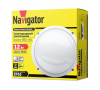 Круглый накладной (LED) светильник ЖКХ ДПБ Navigator NBL-R1-12-4K-WH-IP65-LED 12Вт 4000K IP65 171х77 мм (94826) Белый