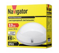 Круглый накладной (LED) светильник ЖКХ ДПБ Navigator NBL-PR1-13-4K-WH-IP65-LED 13Вт 4000K IP65 235х94 мм (94839) Белый