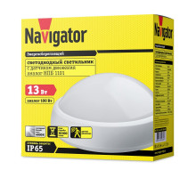 Круглый накладной (LED) светильник ЖКХ ДПБ Navigator NBL-PR1-13-4K-WH-SNR-LED 13Вт 4000K IP65 218х96 мм (94843) с микроволновым датчиком движения