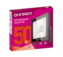 Светодиодный (LED) прожектор ОНЛАЙТ 61 180 OFL-50-RED-BL-IP65-LED 50 Вт Красный свет