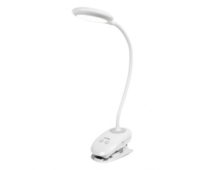 Настольный светодиодный (LED) светильник Smartbuy 5Вт 4000K Дневной белый свет (SBL-DL-5-cl-w) Белый на прищемке, с регулирвкой яркости свечения