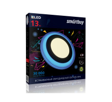 Круглый встраиваемый (LED) светильник 195х10 Smartbuy 13Вт 3000/Синий IP20 (SBL-DLB-13-3K-B) Белый