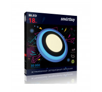 Круглый встраиваемый (LED) светильник 245х10 Smartbuy 18Вт 3000/Синий IP20 (SBL-DLB-18-3K-B) Белый