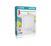 Квадратный встраиваемый (LED) светильник 83х83х10 Smartbuy 3Вт 4000K IP20 (SBL-DLSq-3-4K) Белый