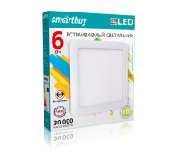 Квадратный встраиваемый (LED) светильник 120х120х10 Smartbuy 6Вт 4000K IP20 (SBL-DLSq-6-4K) Белый