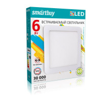 Квадратный встраиваемый (LED) светильник 120х120х10 Smartbuy 6Вт 4000K IP20 (SBL-DLSq-6-4K) Белый