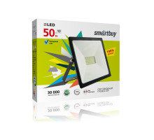 Светодиодный (LED) прожектор FL SMD Smartbuy 50 Вт IP65 Дневной белый свет(SBL-FLSMD-50-65K) Чёрный