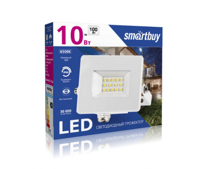 Светодиодный (LED) прожектор FL SMD White Smartbuy 10 Вт IP65 Дневной белый свет(SBL-FLWhite-10-65K) Белый Светодиодный (LED) прожектор FL SMD White Smartbuy 10 Вт IP65 Дневной белый свет(SBL-FLWhite-10-65K) Белый